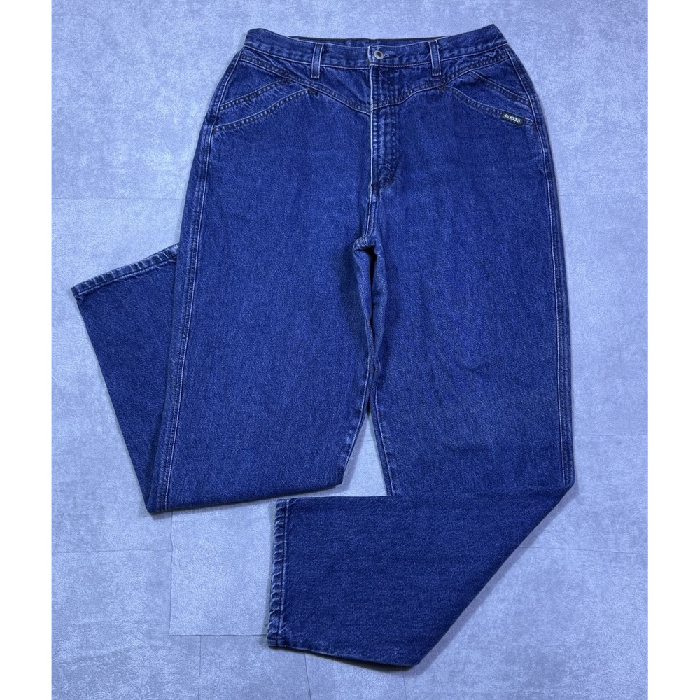 VINTAGE Rocky Mountain Jeans Womens 31x32 Highrise Slim Tapered Bareback Rodeo